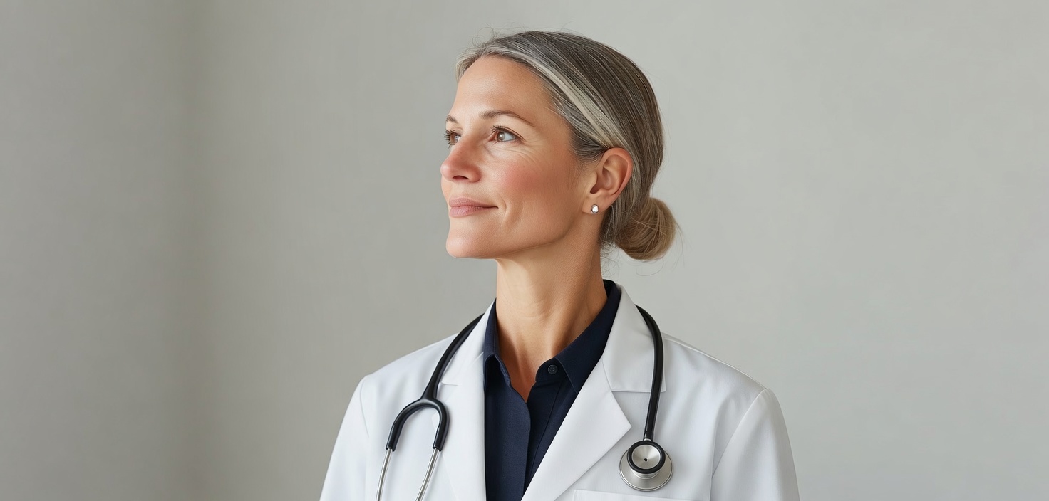 Physician in professional setting